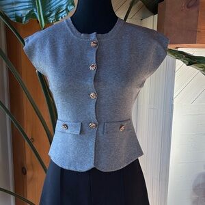 PIMM Gray Short Sleeve Sweater